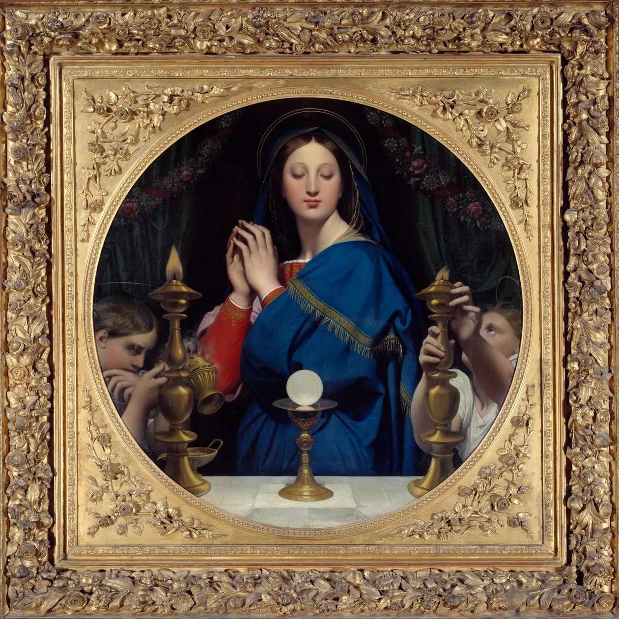 A szűz a házigazdát imádja. Jean Auguste Dominique Ingres (1780-1867) festménye alkotó: Jean Auguste Dominique Ingres
