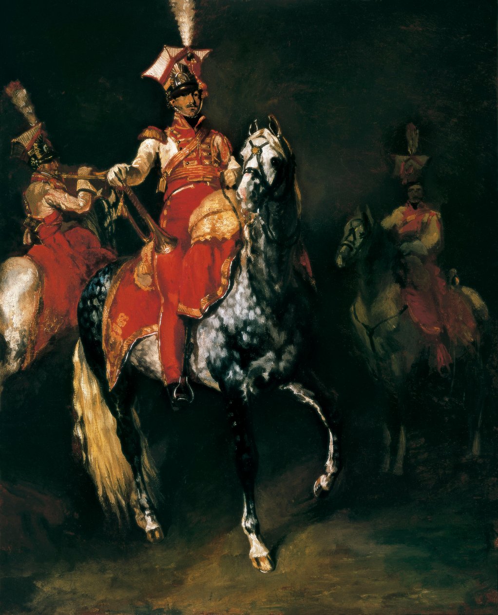 Trombitás lóháton Napóleon birodalmi gárdájában. Theodore Gericault festménye (1791-1824) alkotó: Jean Auguste Dominique Ingres