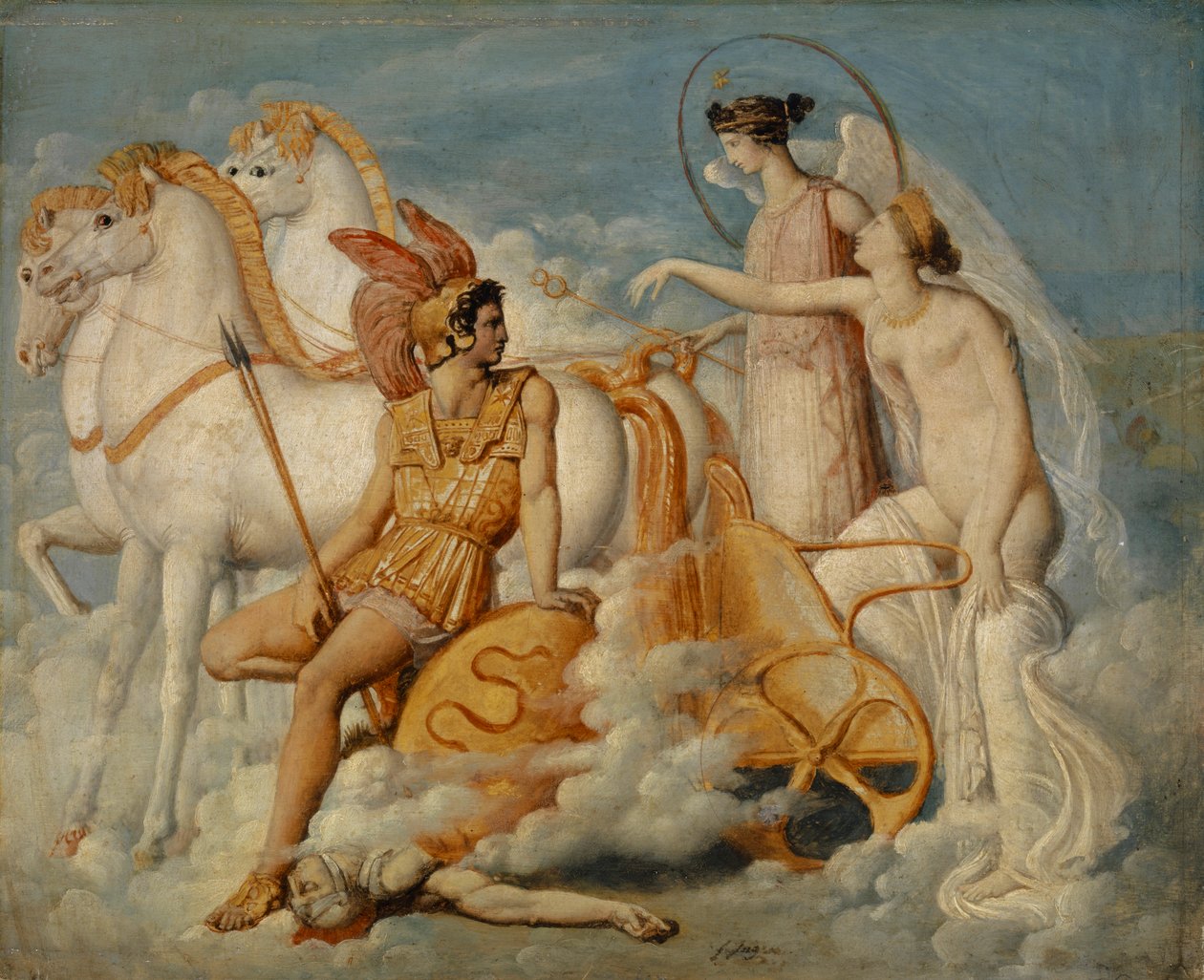 A Diomedes által megsebesített Vénusz, visszatér az Olimposzra, 1803 körül alkotó: Jean Auguste Dominique Ingres