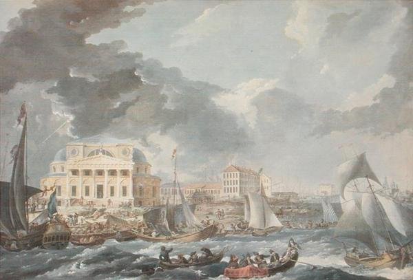 Tőzsde Szentpéterváron, 1787 alkotó: Jean Balthazard de la Traverse