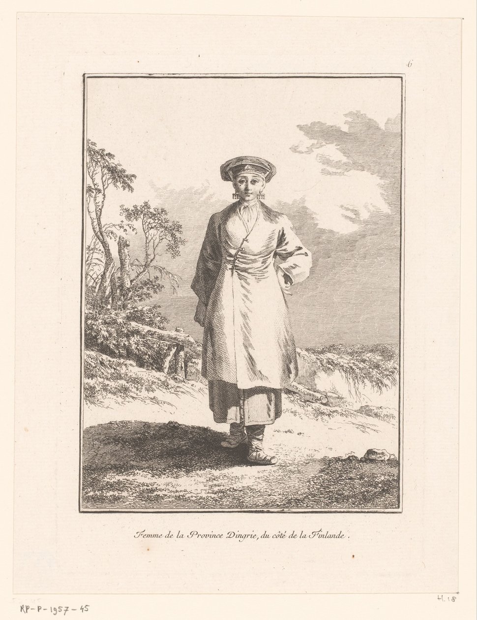 Fiatal nő Ingermanlandból (Ingrie) Femme de la province d
