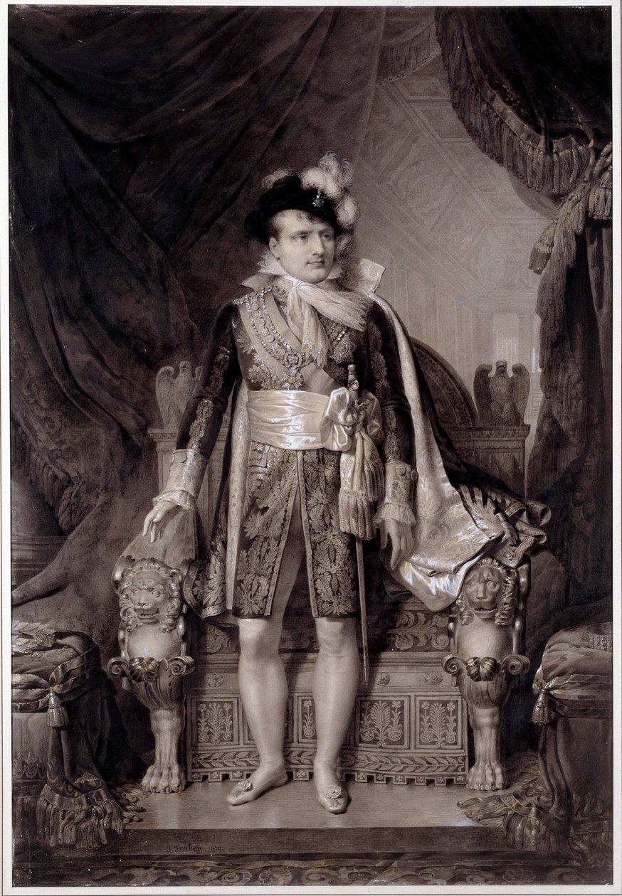 I. Napóleon (1769-1821) portréja esküvői öltönyben az osztrák Marie Louise-val (1791-1847) 1810.04.02-án” Metszet Jean Baptiste Isabey (1767-1855) festménye nyomán 1810 Napóleoni Múzeum, Ile d – Aix alkotó: Jean Baptiste (after) Isabey