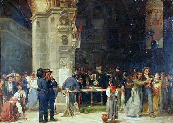 Rajz katonai szolgálatra, Modern Olaszország alkotó: Jean Baptiste (circle of) Hilair