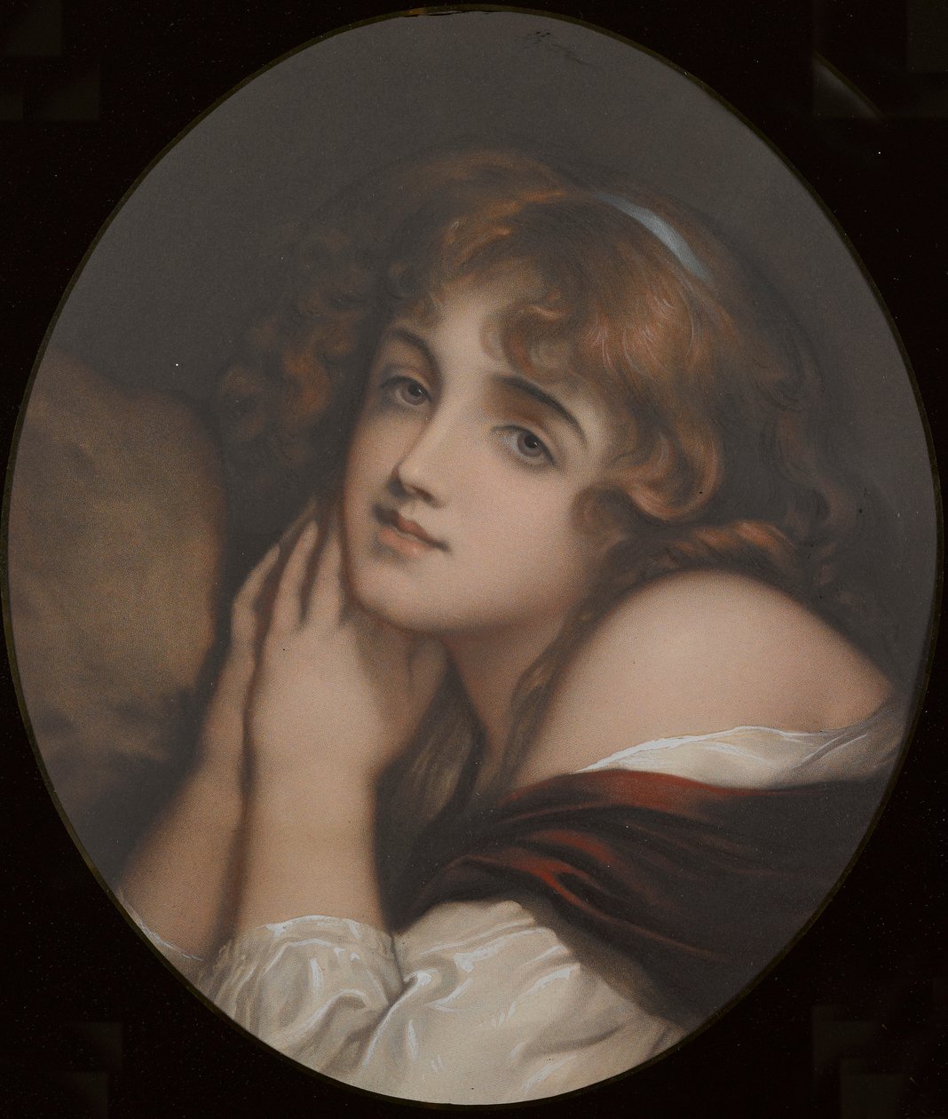 Innocence, női portré (színes metszet) alkotó: Jean Baptiste (manner of) Greuze