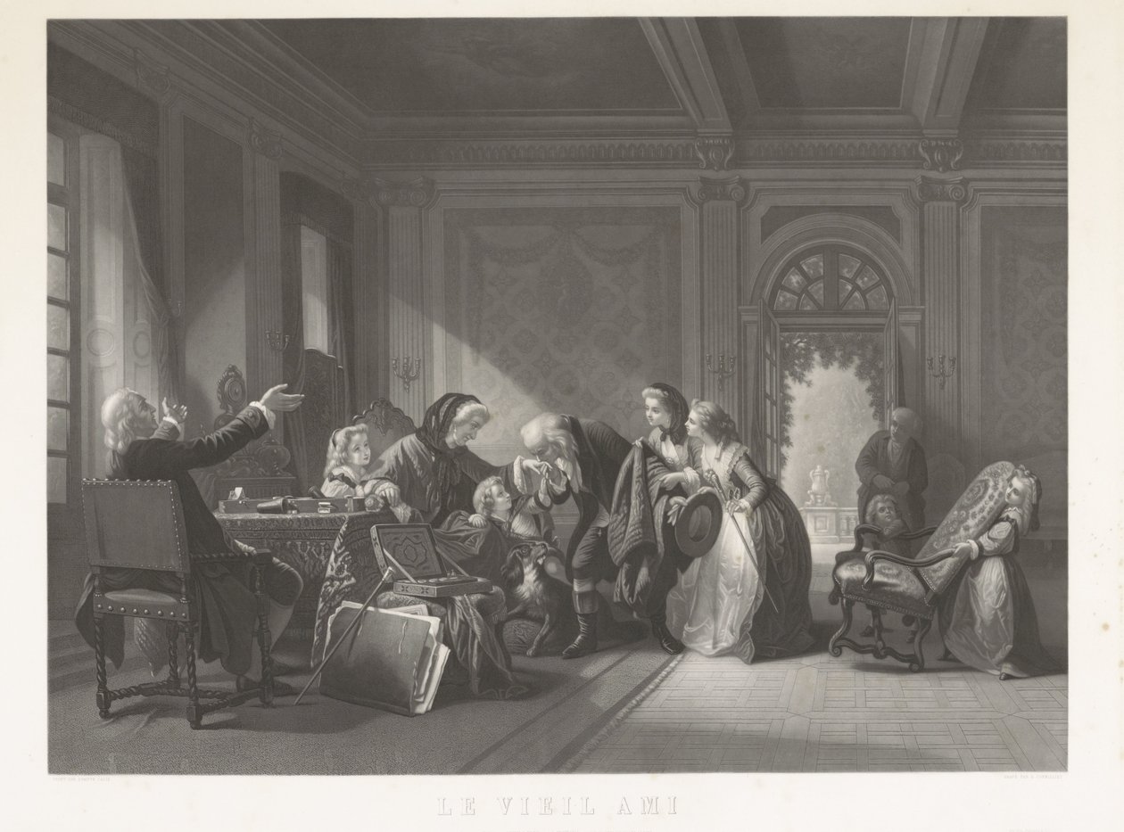 A régi barát (cím a tárgyon) alkotó: Jean Baptiste Alfred Cornilliet