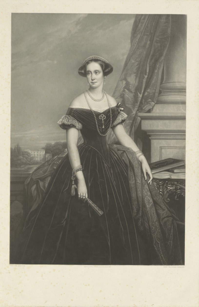 Louisa portréja Aug. wilh. Porosz Amalia, Frederik herceg hitvese, Nic felirat nélkül. De Keyser alkotó: Jean Baptiste Alfred Cornilliet