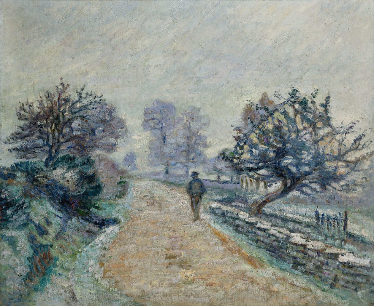 Crozard Road, Kis köd és fagy; Route de Crozard, Kis köd és fehér zselé, 1910 alkotó: Jean Baptiste Armand Guillaumin