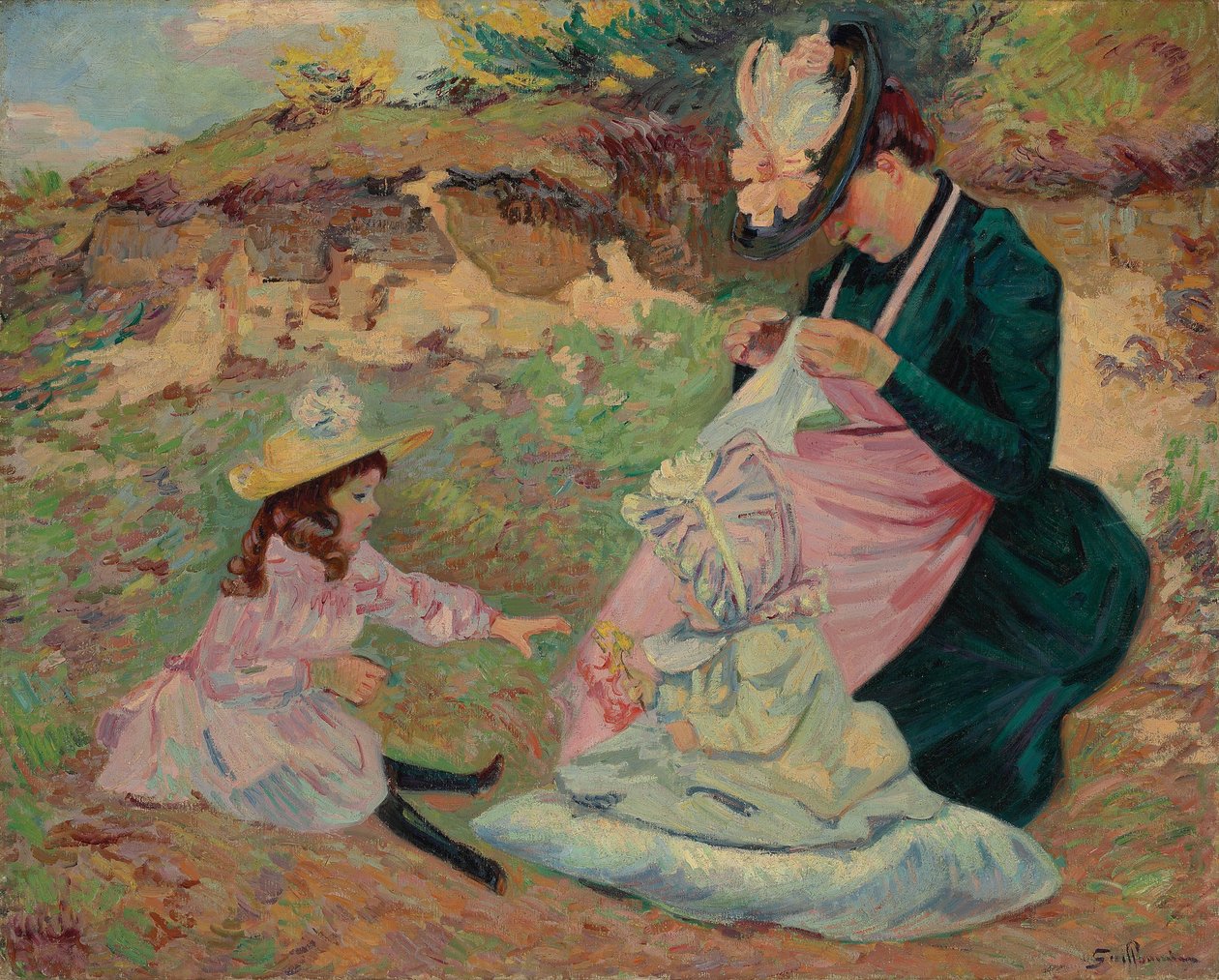 Madame Guillaumin és lányai; Madame Guillaumin et Ses Filles, 1892 körül alkotó: Jean Baptiste Armand Guillaumin
