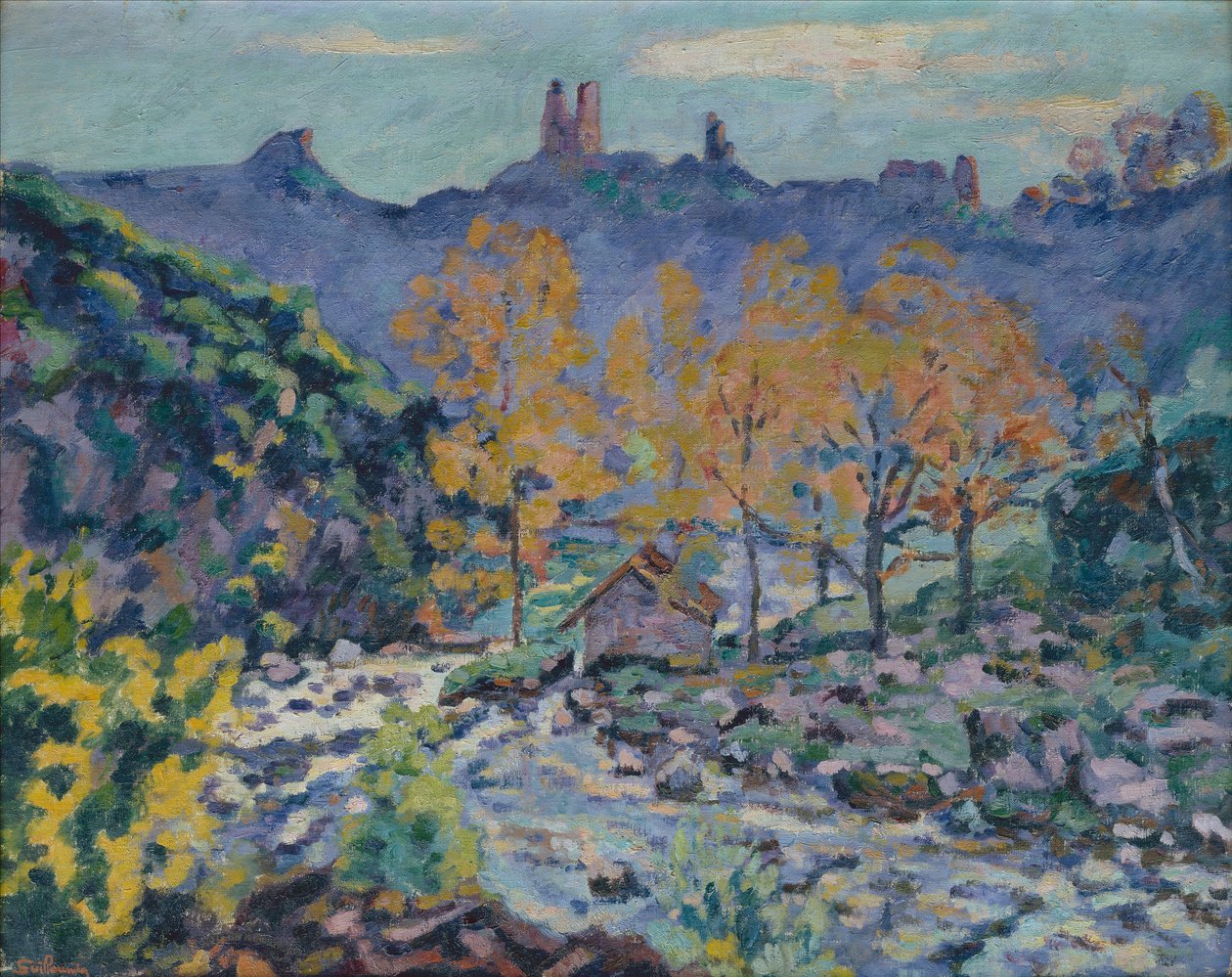 Brigand malma és Crozant kastély romjai, Creuse, 1900 körül (olaj, vászon) alkotó: Jean Baptiste Armand Guillaumin