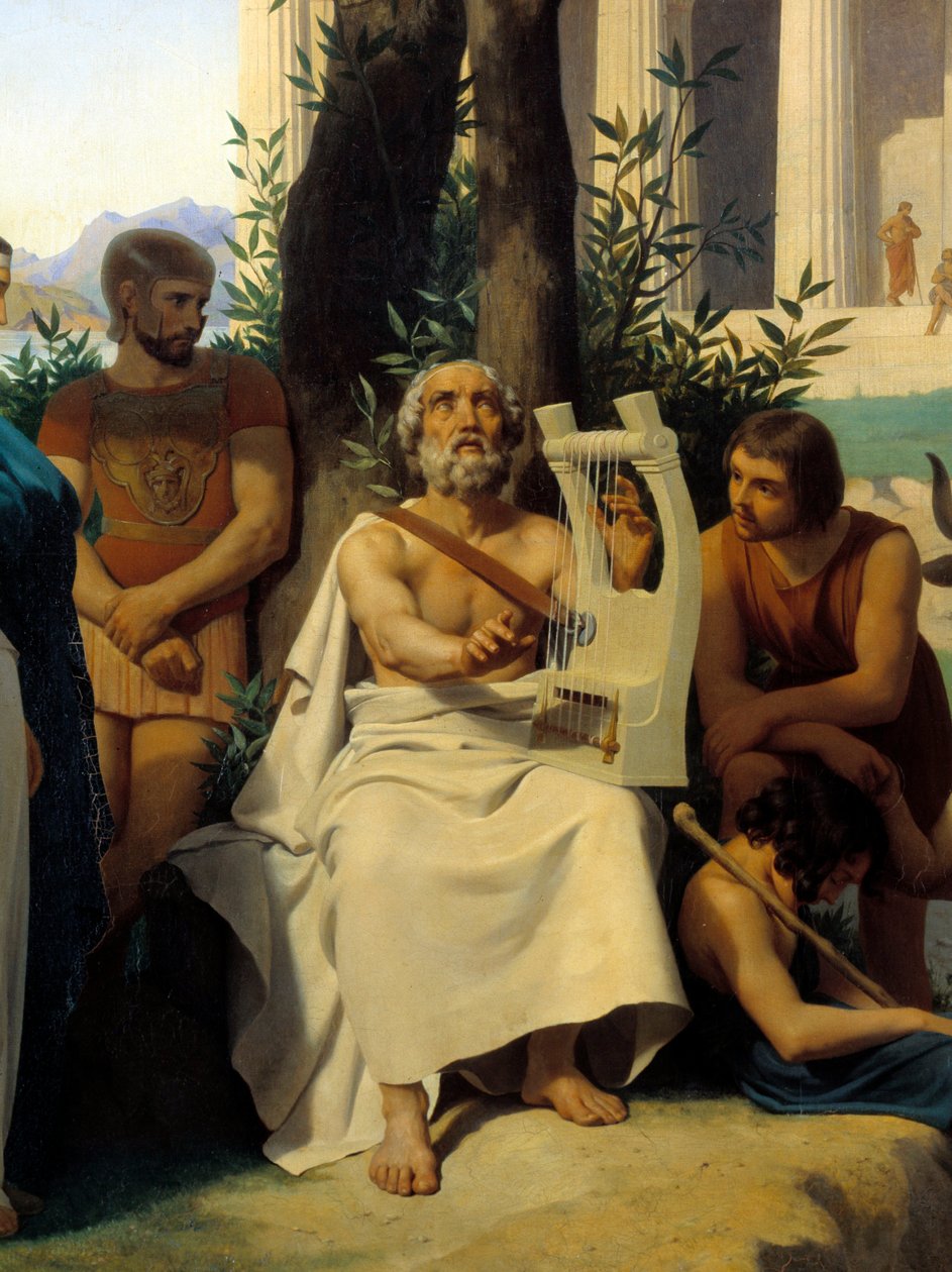 Homere, a Kr.e. 9. századi görög költő. Jean-Baptiste Auguste Leloir (1809-1892) Musee du Louvre festményének részlete. alkotó: Jean Baptiste Auguste Leloir