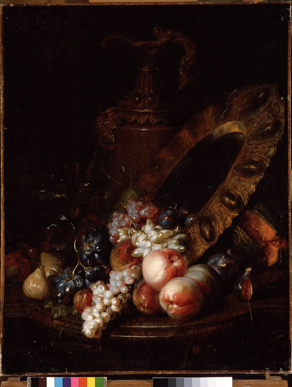 Csendélet gyümölcsökkel és értékes tárgyakkal (olaj, vászon) alkotó: Jean Baptiste Belin de Fontenay
