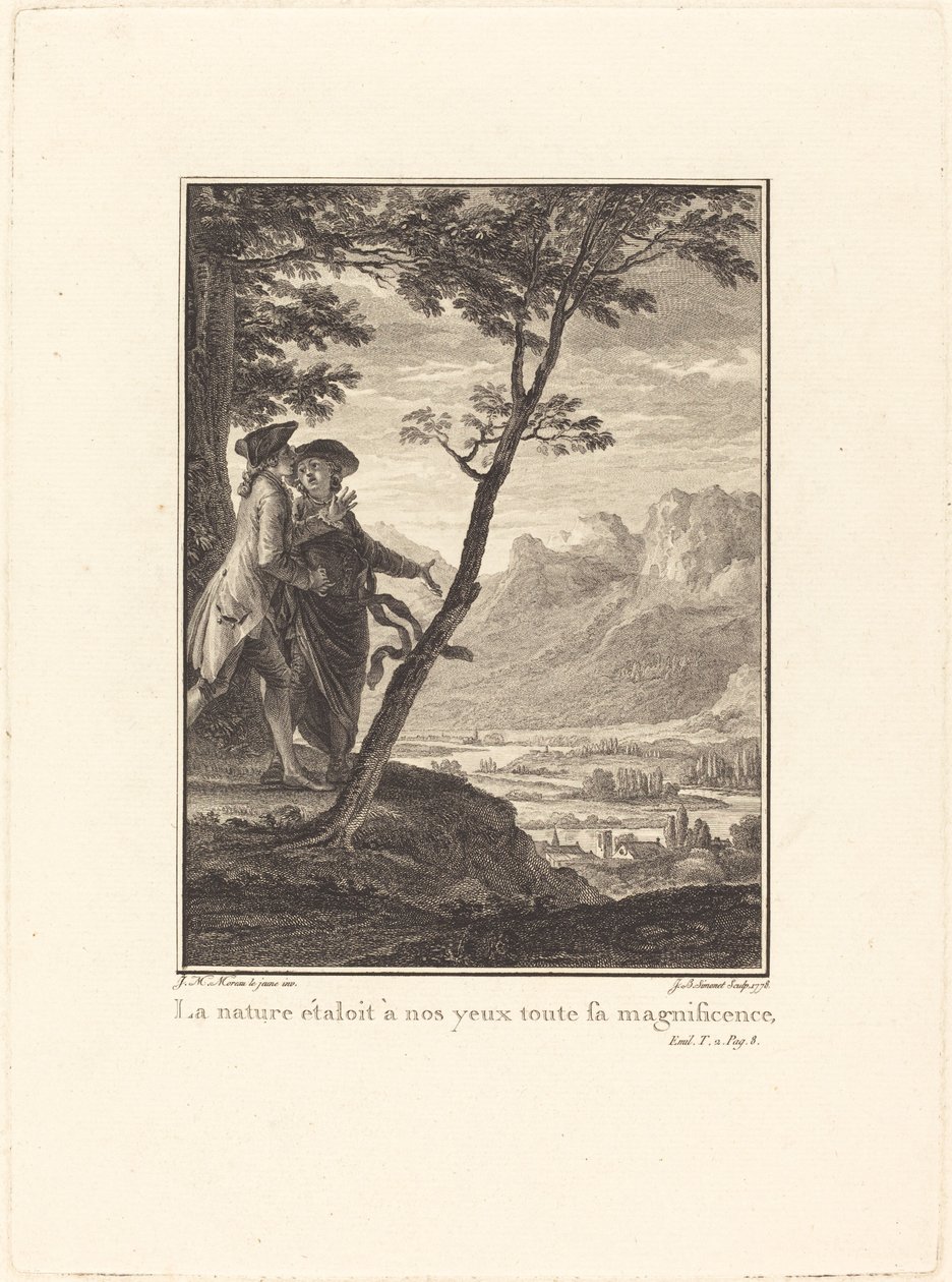 A természet a szemünk előtt megmutatta minden nagyszerűségét alkotó: Jean Baptiste Blaise Simonet after Jean Michel Moreau