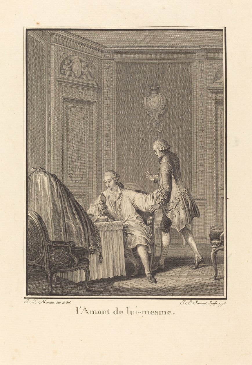 Önmaga szeretője alkotó: Jean Baptiste Blaise Simonet after Jean Michel Moreau