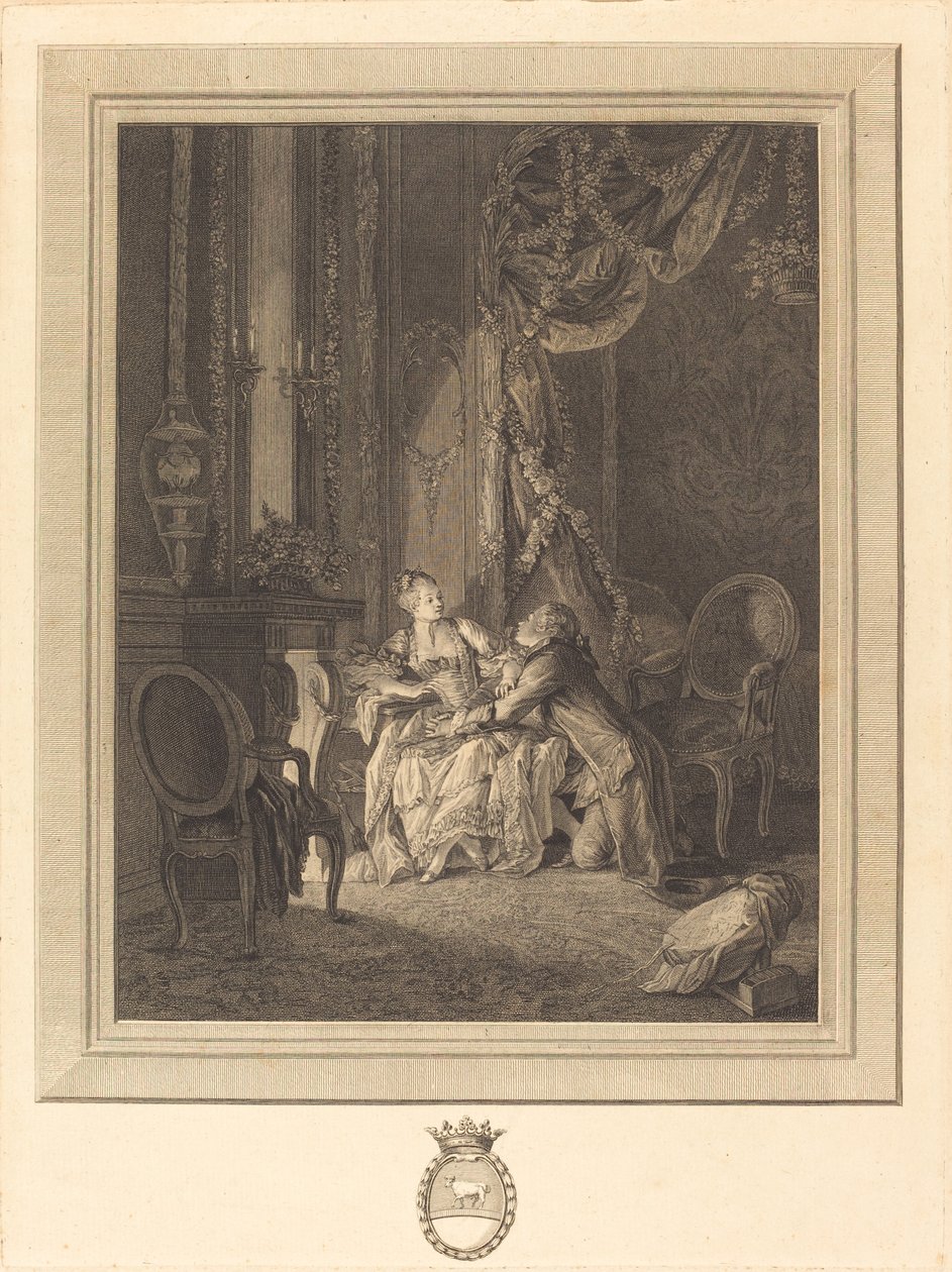 A tete-a-tete veszélye alkotó: Jean Baptiste Blaise Simonet after Pierre Antoine Baudouin