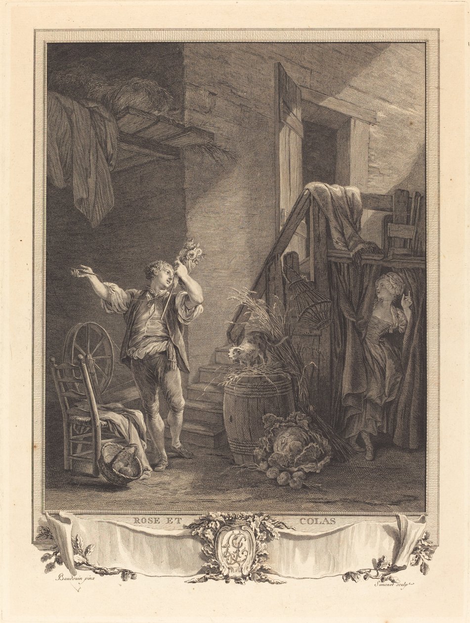 Rose és Colas alkotó: Jean Baptiste Blaise Simonet after Pierre Antoine Baudouin