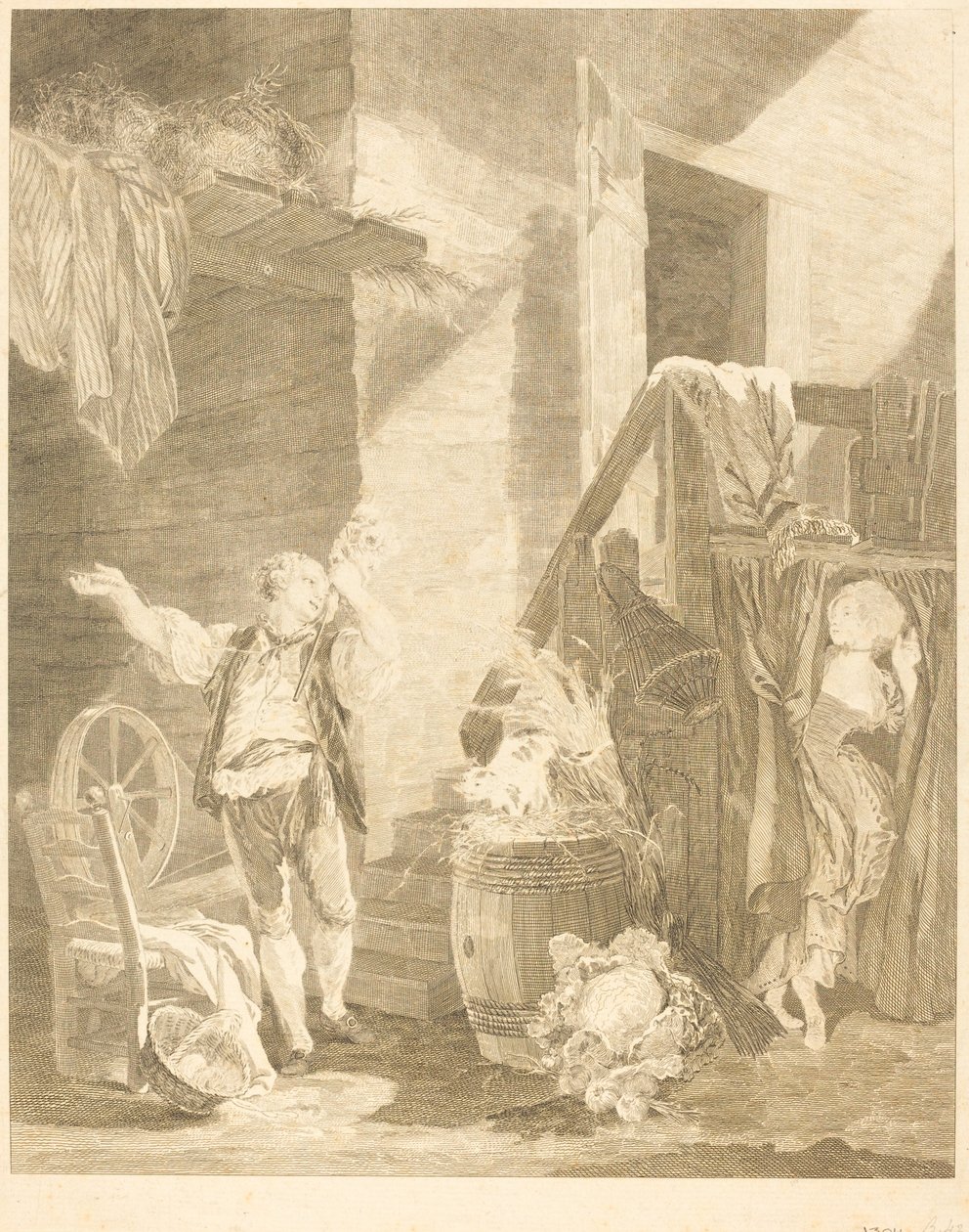 Rose és Colas alkotó: Jean Baptiste Blaise Simonet after Pierre Antoine Baudouin