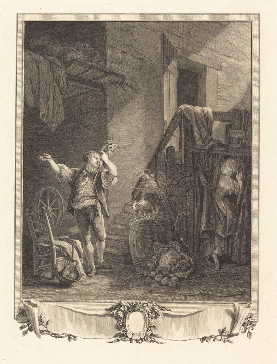 Rose és Colas alkotó: Jean Baptiste Blaise Simonet after Pierre Antoine Baudouin