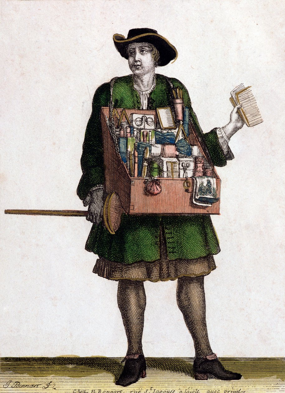 A rövidárus (színes gravírozás) alkotó: Jean Baptiste Bonnart