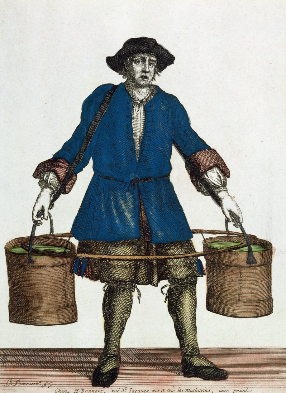 Vízszállító, 18. század vége (színes metszet) alkotó: Jean Baptiste Bonnart