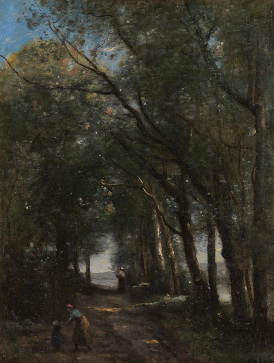 Egy sáv a fák között, kb. 1870-73. alkotó: Jean Baptiste Camille Corot