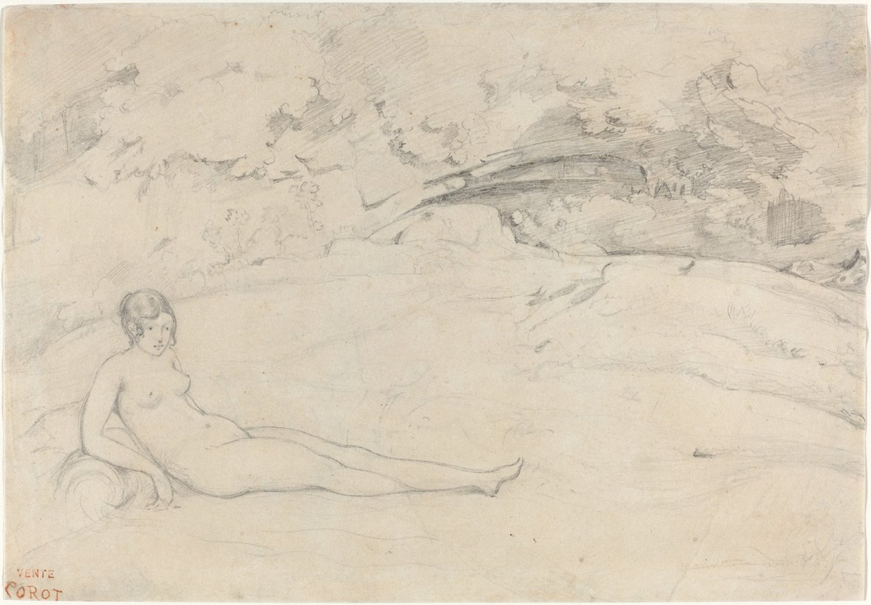 Tájban fekvő akt, 18251828. alkotó: Jean Baptiste Camille Corot