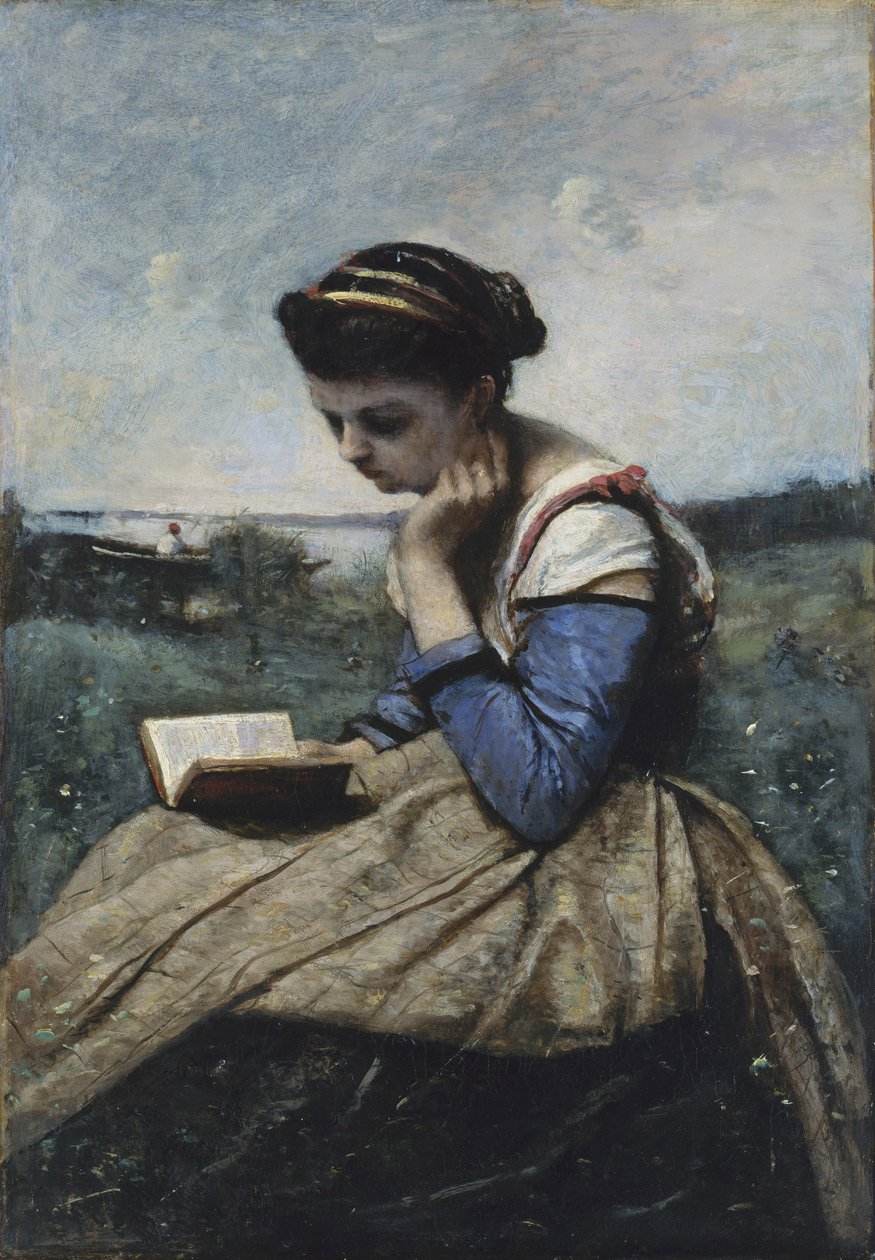 Olvasó nő alkotó: Jean Baptiste Camille Corot