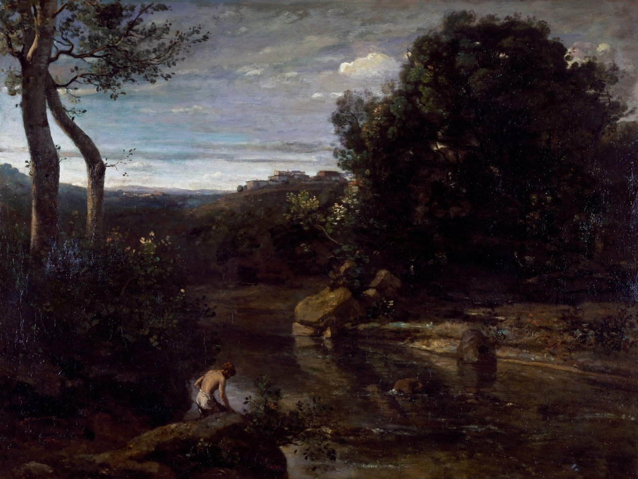 Fürdő pásztor, Jean-Baptiste-Camille Corot (1796-1875). alkotó: Jean Baptiste Camille Corot