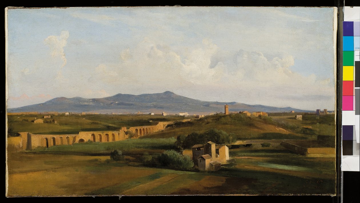 Vízvezeték a római vidéken alkotó: Jean Baptiste Camille Corot