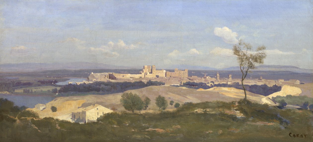 Avignon Nyugatról, 1836 alkotó: Jean Baptiste Camille Corot