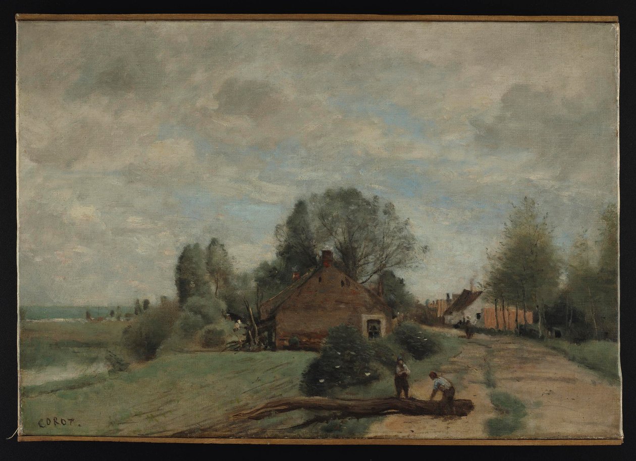 Corot - La Route aux Bűcherons, Arleux-du-Nord, 1871, NMW A 24958 alkotó: Jean Baptiste Camille Corot
