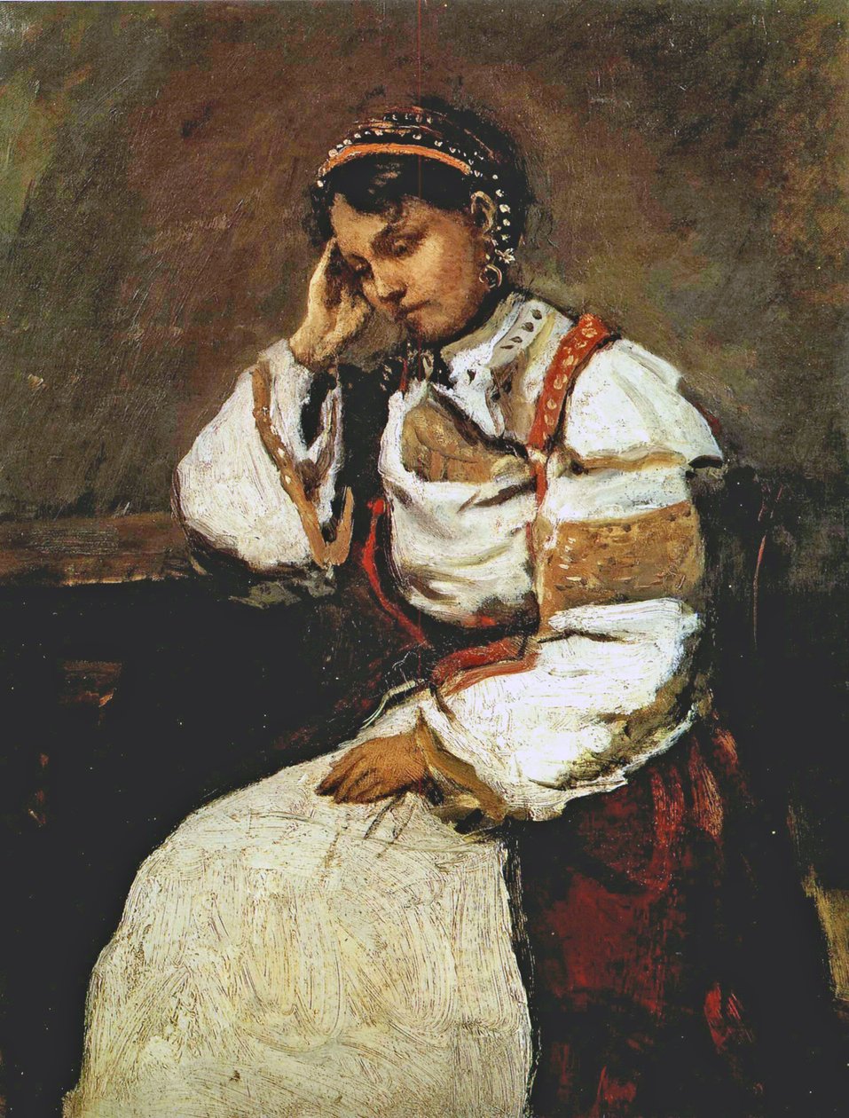Corot - Az álmodó cigányasszony, 1865-70 alkotó: Jean Baptiste Camille Corot