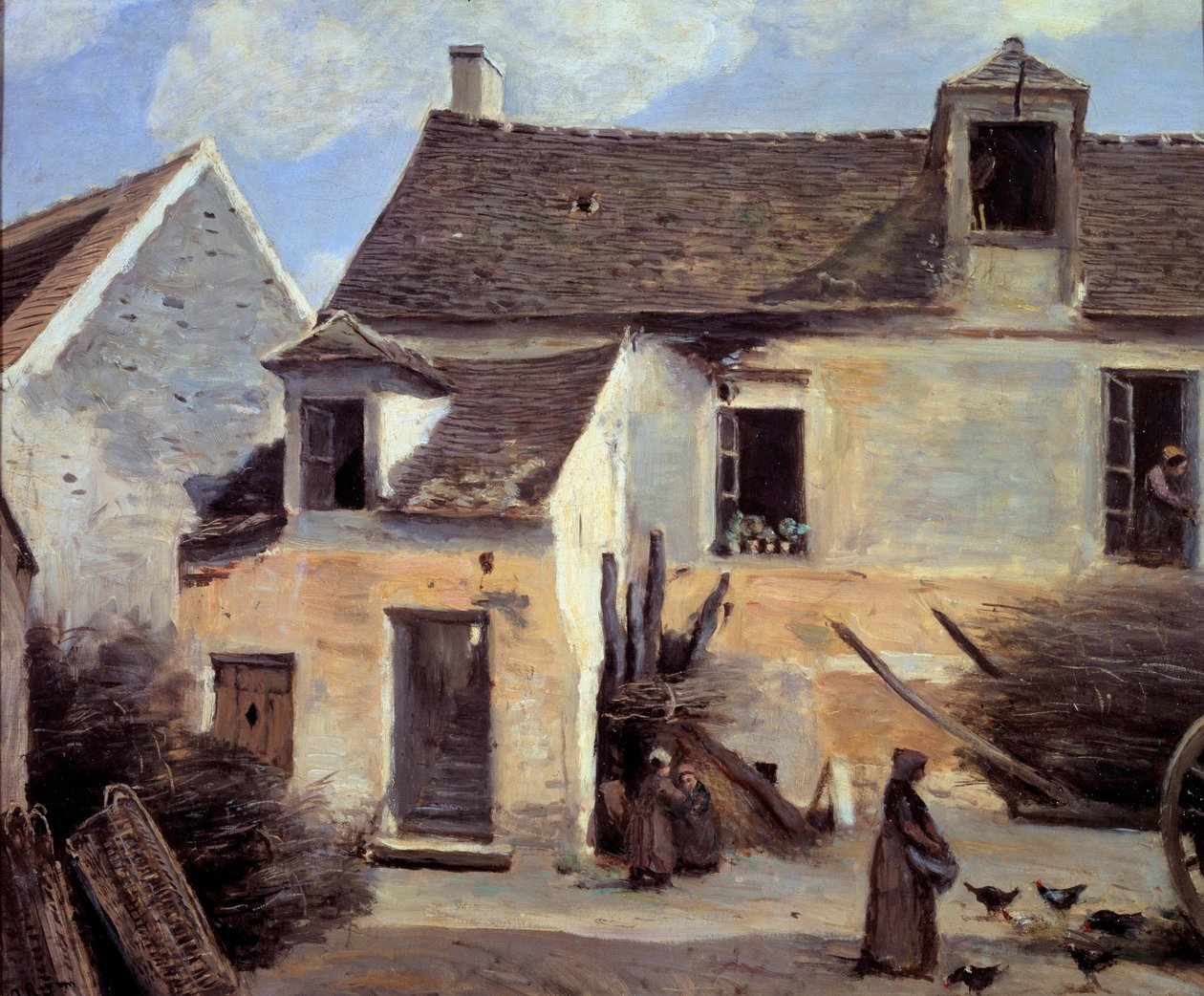 Egy Párizs melletti parasztház udvara Camille Corot festménye (1796-1875) 19. század V. 0,46x0,56 m Párizs, Musee d