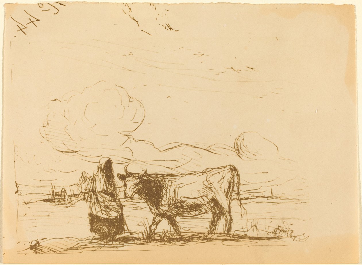 Tehén és tartója alkotó: Jean Baptiste Camille Corot