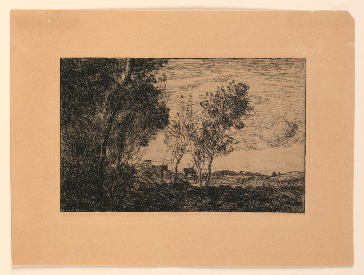 A dűnékben: Erdő emléktárgya a Hauge-ban alkotó: Jean Baptiste Camille Corot