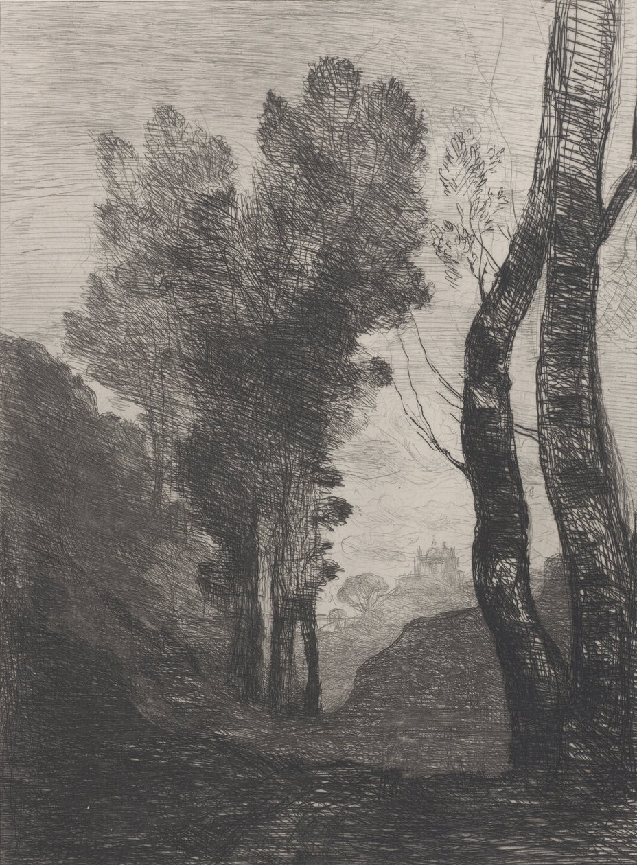 Róma környéke, 1866. alkotó: Jean Baptiste Camille Corot