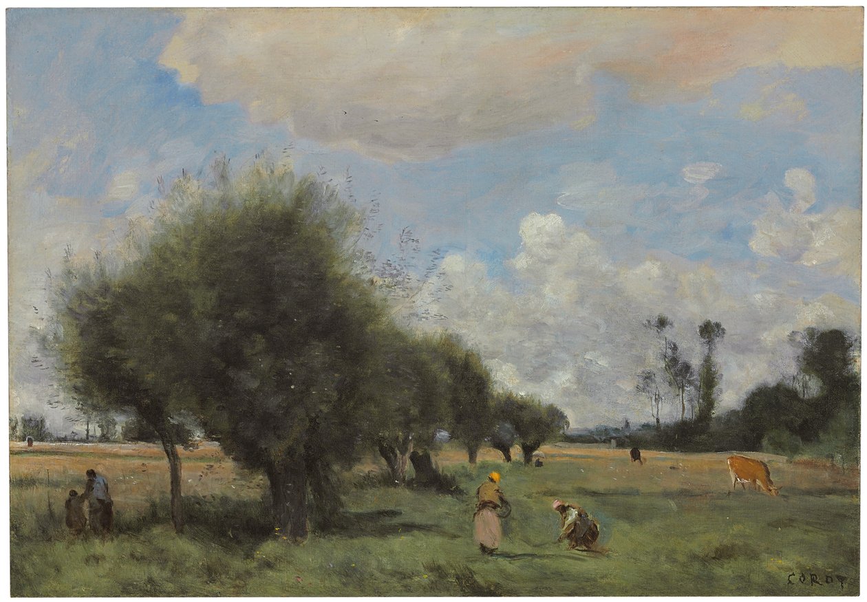 Mezők Étampes közelében, 1855-60 körül alkotó: Jean Baptiste Camille Corot