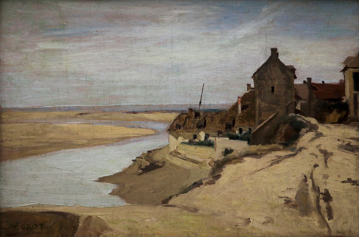 Halászházak Trouville-ben alkotó: Jean Baptiste Camille Corot