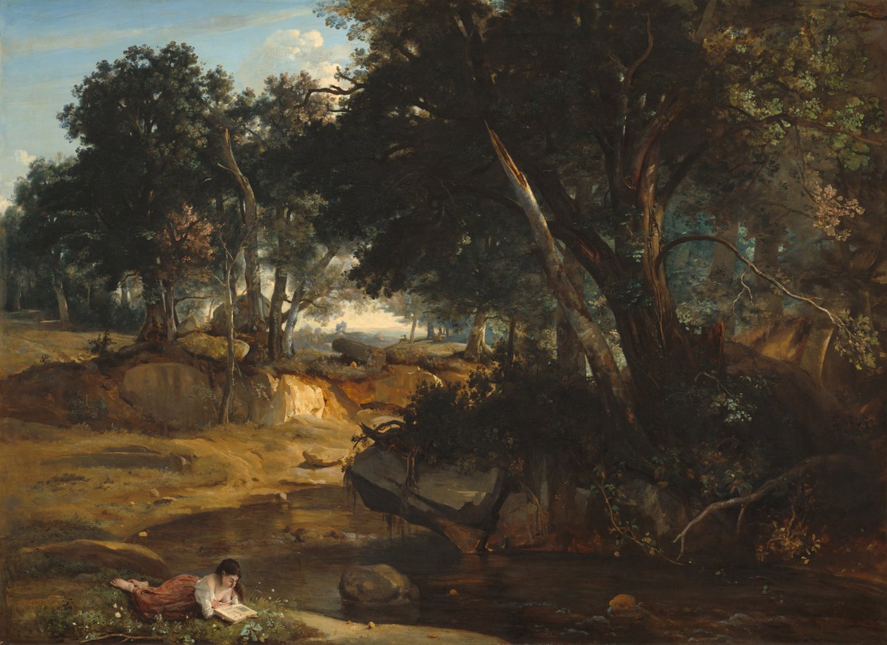 Fontainebleau-i erdő alkotó: Jean Baptiste Camille Corot