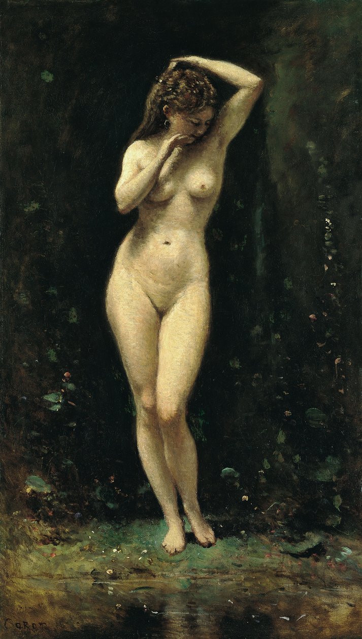 Franciául:  Diana fürdés (A szökőkút) alkotó: Jean Baptiste Camille Corot