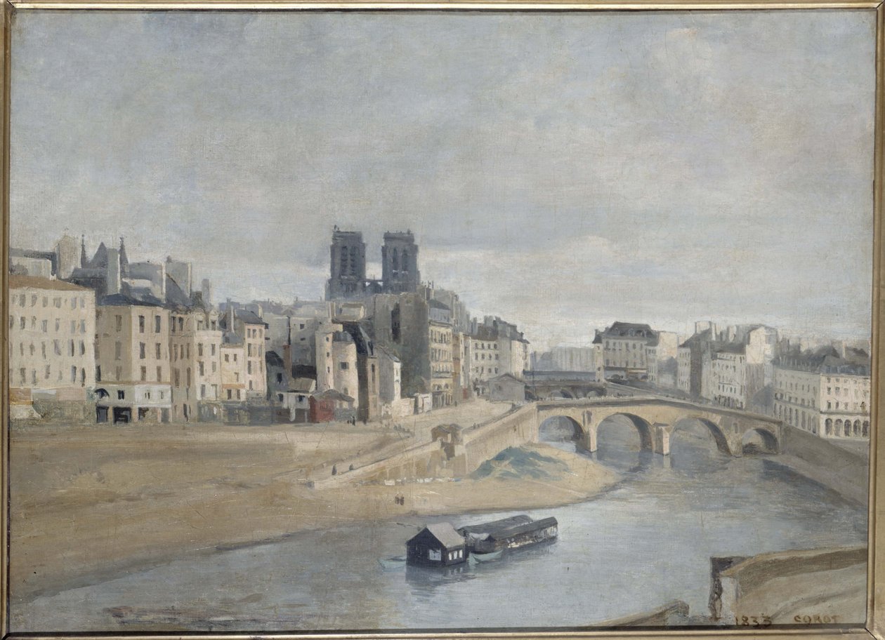 Francia: Le Quai des Orfèvres et le Pont Saint Michel Quai des Orfèvres et pont Saint-Michel by Jean-Baptiste Corot alkotó: Jean Baptiste Camille Corot