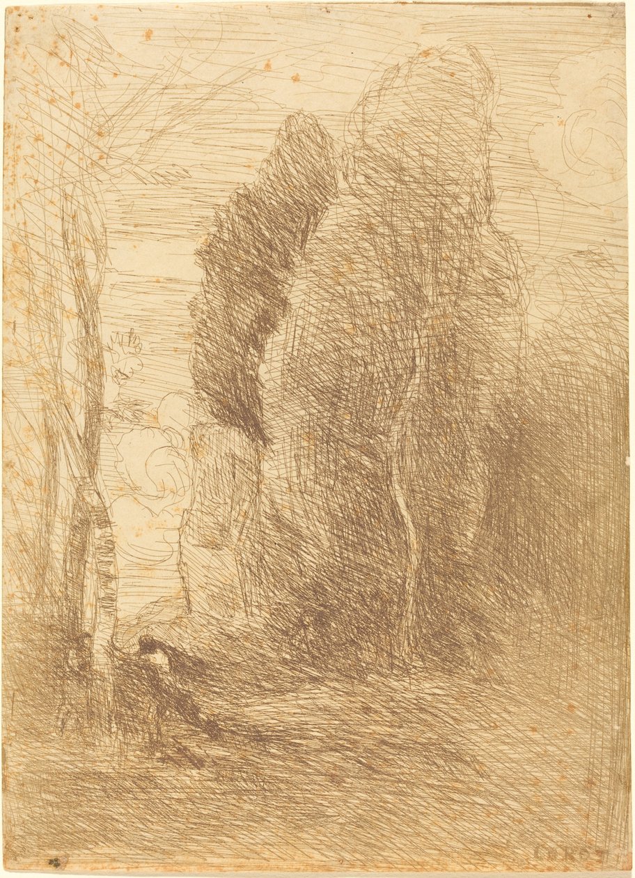 Bújócska gyorsítótár, 1858. alkotó: Jean Baptiste Camille Corot