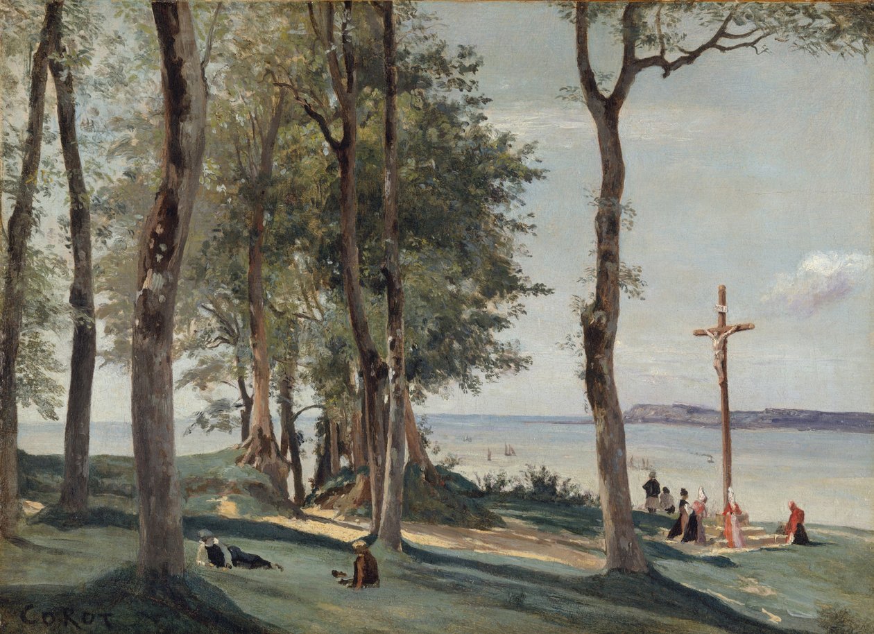 Honfleur: Kálvária, 1830 körül alkotó: Jean Baptiste Camille Corot