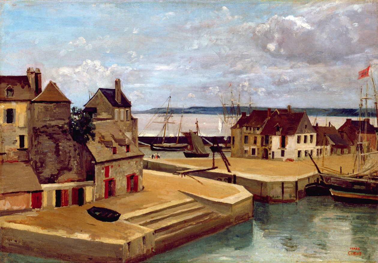 Honfleur, Házak a rakparton, 1830 alkotó: Jean Baptiste Camille Corot