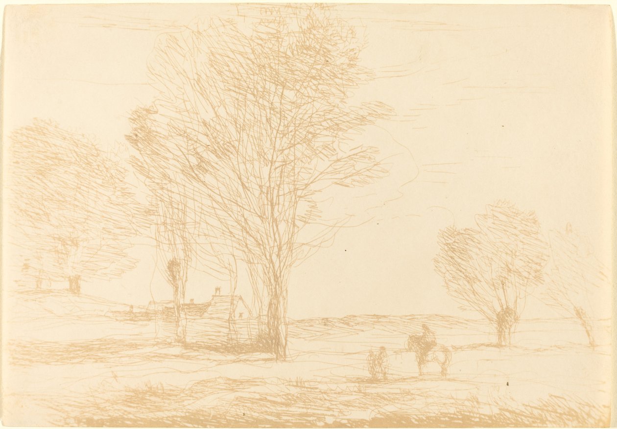 Lovas Megállt a Vidéken A lovas letartóztatása vidéken, 1874. alkotó: Jean Baptiste Camille Corot