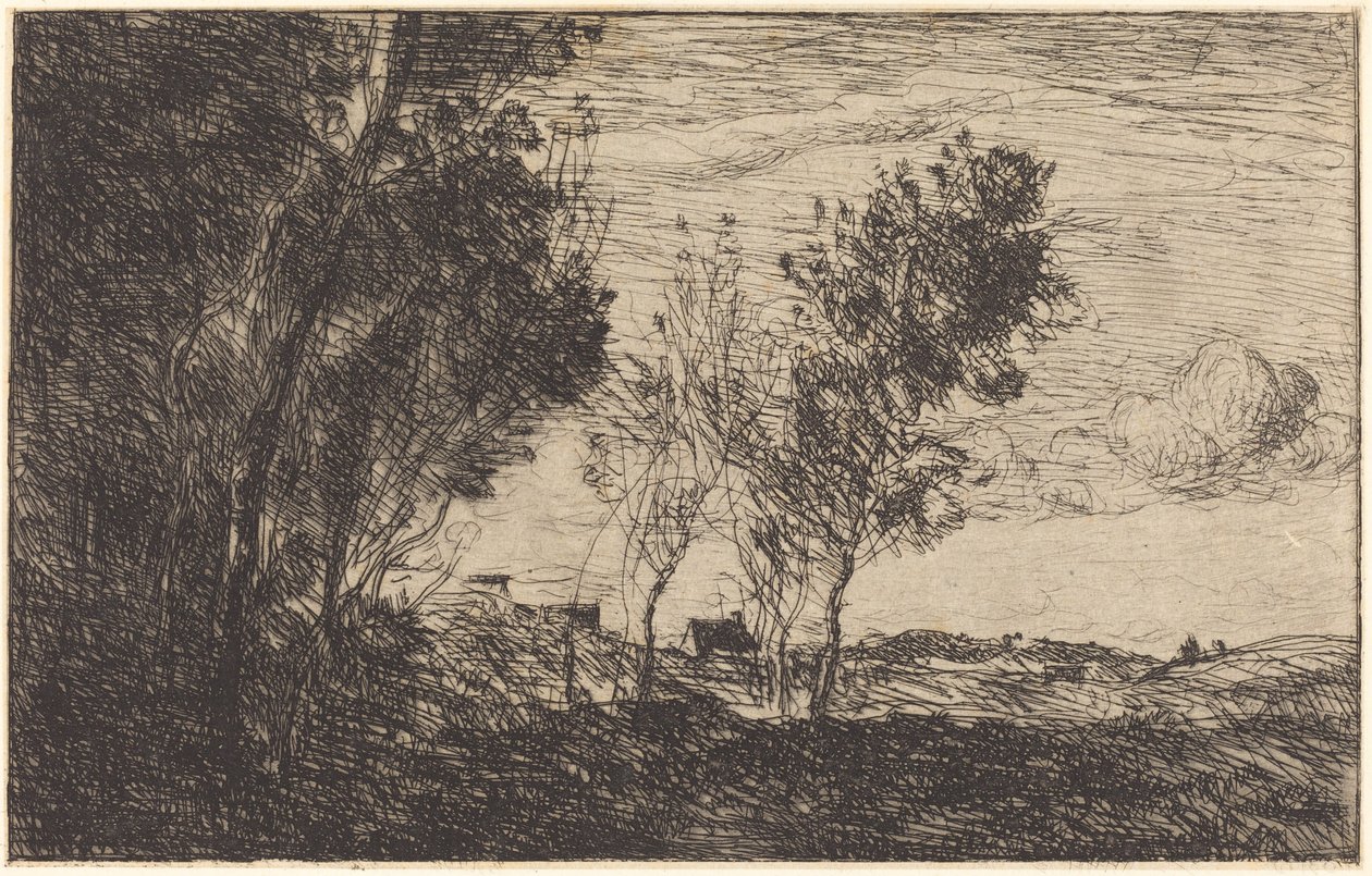 A dűnékben: Hágai ​​szuvenír A dűnékben: A hágai erdő szuvenírje, 1869. alkotó: Jean Baptiste Camille Corot