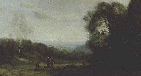 A Ville DAvray feletti hegyekben alkotó: Jean Baptiste Camille Corot