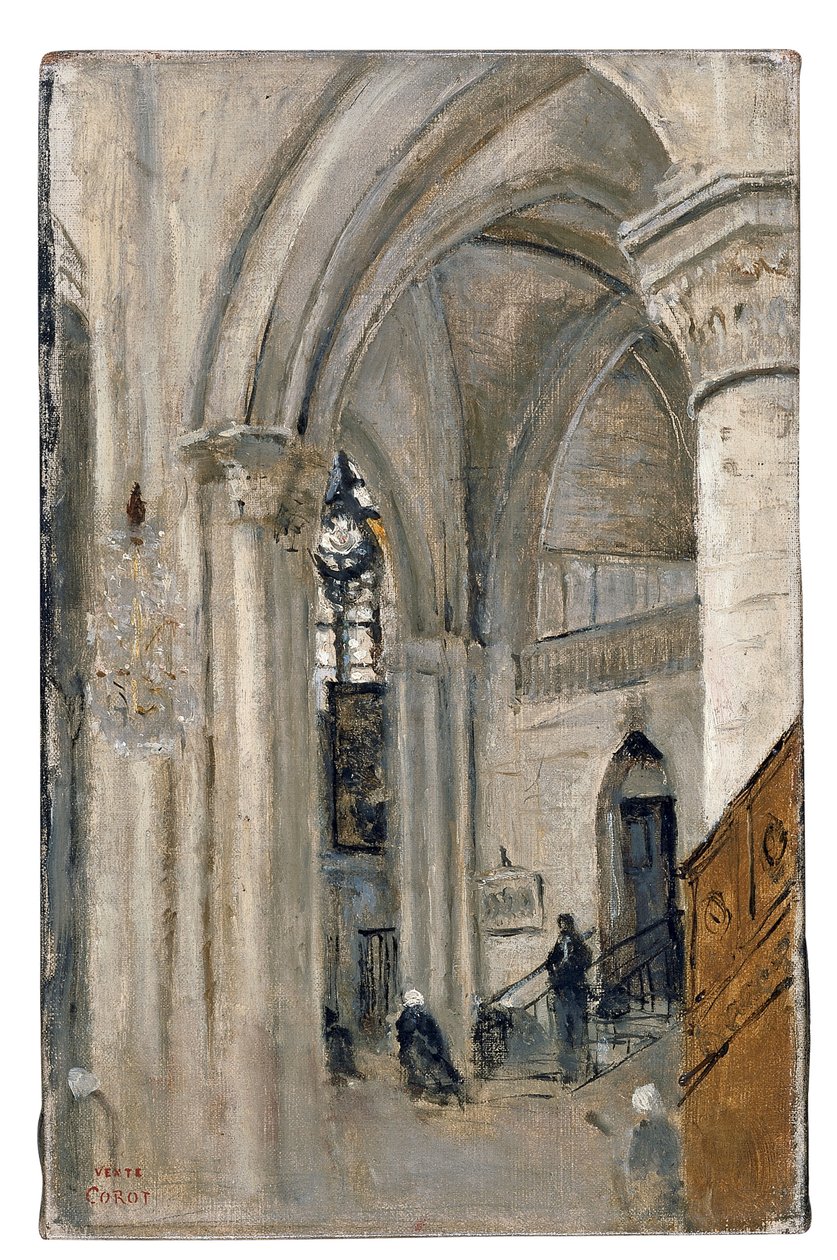 A mantesi templom belseje alkotó: Jean Baptiste Camille Corot