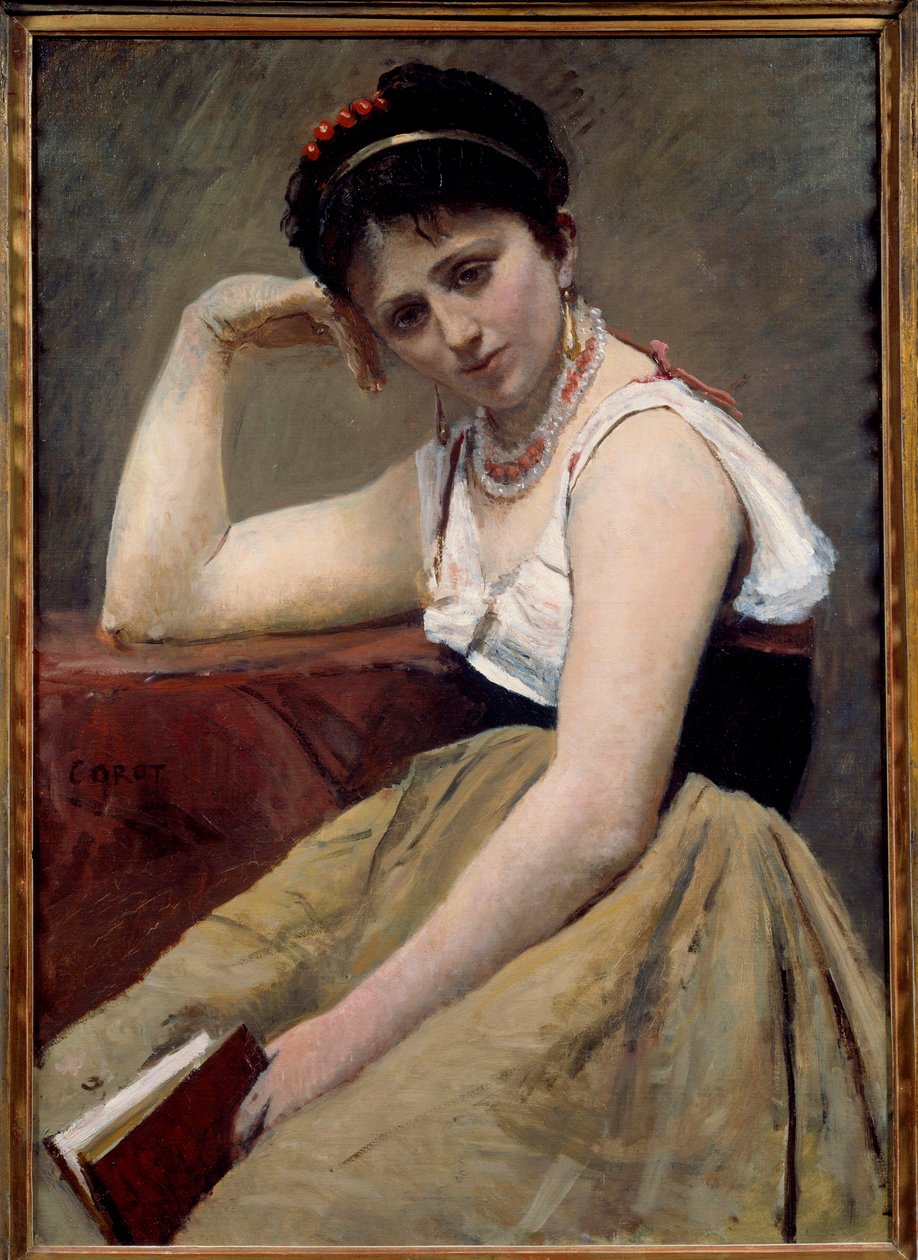 Megszakított olvasás alkotó: Jean Baptiste Camille Corot