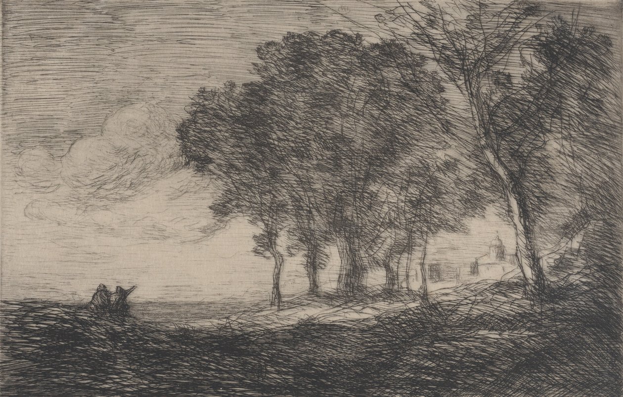 Olasz táj Olasz táj, kb. 1865. alkotó: Jean Baptiste Camille Corot