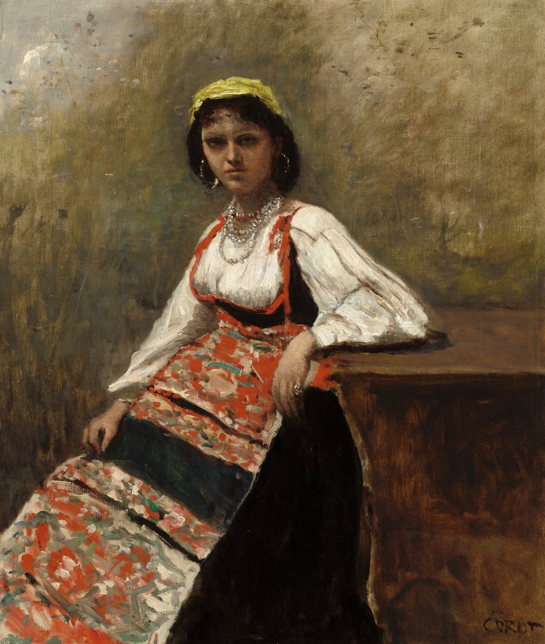 La Morieri olasz nő, c. 1872. alkotó: Jean Baptiste Camille Corot